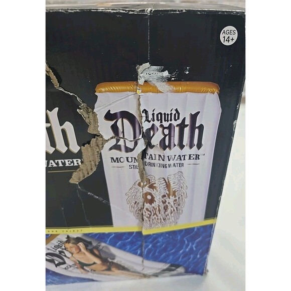 Liquid Death 6’ Pool Float: Adult Novelty Water Inflatables Quench Your Thirst - Picture 3 of 9